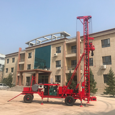 GL - IIA 300 متر چاه کوچک حفاری تریلر قابل حمل موتور دیزلی نصب شده