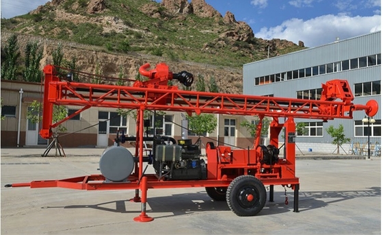 GL-II آب چاه حفاری ریگ تریلر نصب شده 250m عمق 90-1200mm قطر سوراخ