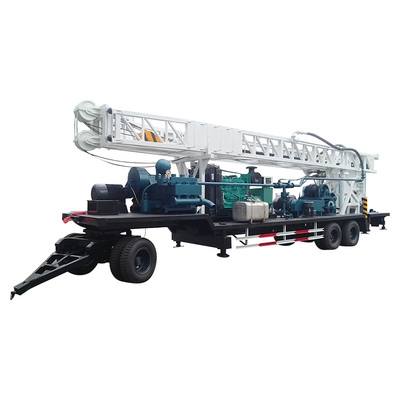 T-600 600m عمق آب چاه حفاری ریگ تریلر نصب شده 200-500mm قطر سوراخ