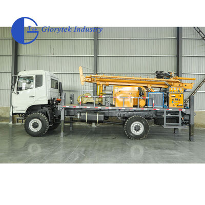 دکل حفاری چاه Dongfeng 4X4 هیدرولیک کامل، عمق 500 متر، اندازه سوراخ 105-350 میلی متر